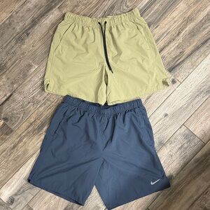 Nike Men's Olive and Navy Shorts